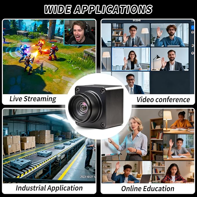 MOKOSE 4K Ultra HD USB Webcam Manual Focus Wide Angle for Desktop and Laptop Live Streaming 3840 x 2160 UVC Free Drive Video Calling Computer Camera