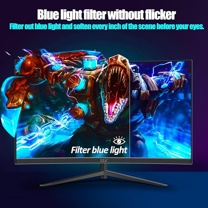 ZZA 32 Curved Gaming Monitor FHD 1920x1080 VA 1ms 240Hz FreeSync Premium DP 1.4/ HDMI 2.0 VESA Compatible Tilt Adjustable