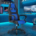 Video Gaming Chair with Massage Function Ergonomic Computer Desk Chairs Home Office Desk Chair with Lumbar Support Adjustable Height Swivel Wheels Blue