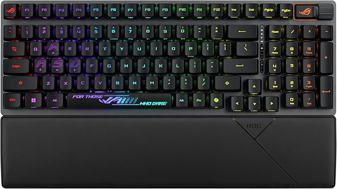 ASUS ROG Strix Scope II 96 RX Wireless Optical Gaming Keyboard – 96% Full-Size Tri-Mode Connectivity Pre-lubed ROG RX Red Linear Switches PBT Keycaps RGB PC/Mac Support - Black