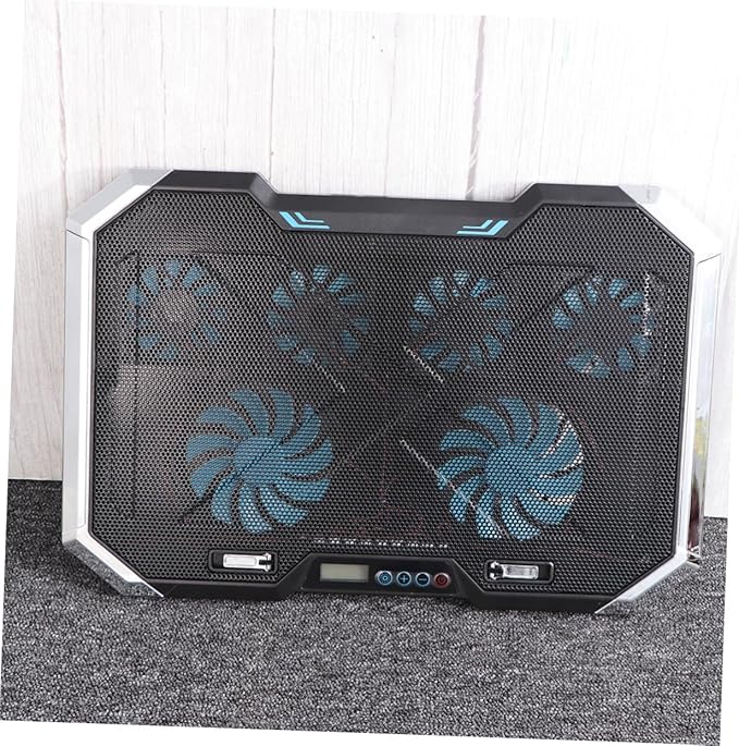 Adjustable Laptop Cooling Pad with Fans and Dual USB Ports RGB LED Light Effects Iron Hollow Shell for Efficient Heat Dissipation Suitable for Laptops Up to Silent Portable Cooler