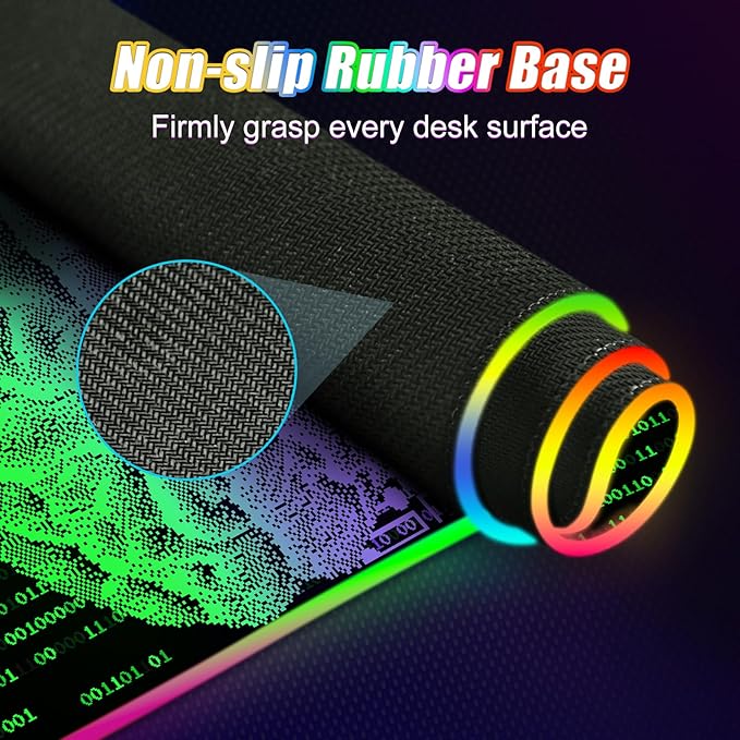 ToLuLu Wireless Charging RGB Gaming Mouse Pad 15W LED Mouse Mat with 30W Charger 14 Light Modes Large Mousepad Wrist Support Non-Slip Rubber Base Desk Mat Computer Keyboard Pad Right Left Brain