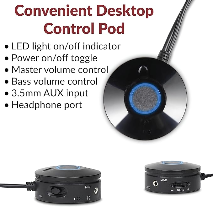 Cyber Acoustics CA-3908 2.1 Multimedia Speaker System with Subwoofer 92 Watts Peak Power Deep Bass Perfect for Music Movies and Games on Desktops Laptops Consoles