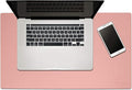24 x 14 Leather Desk Pad - SKIDSTOP™ Ultra Smooth Executive Blotter and Protective Mat Large Mouse Pad for Office School Home Remote Business – Light Pink
