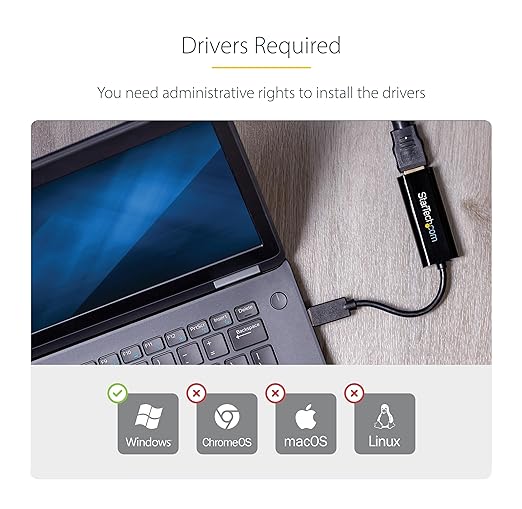 StarTech USB 3.0 to HDMI Adapter USB-A to HDMI Display Converter 1080P 60Hz Full HD Video Graphics Adapter Driver Required USB Monitor Extender for Windows PC (USB32HDES)