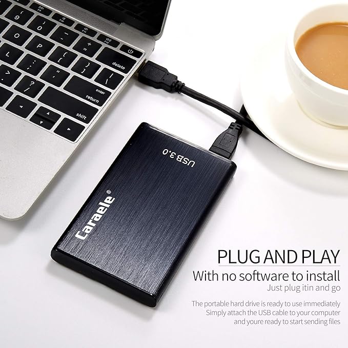 Portable SATA External Hard Drive HDD 2TB 1TB 500GB USB3.0 Ulra-Fast File Transfers for Windows Mac and Linux (2TB Black)