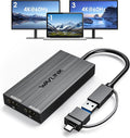 WAVLINK USB 3.0 or USB C to Dual HDMI 4K@60hz Splitter Extended Display for Dual Monitor Displaylink Adapter Two HDMI 4K 60Hz for Apple Mac M1-M5/Macbook Neo or Windows 10/11Driver Required