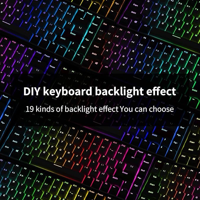 Newmen GM840 Wireless Mechanical KeyboardWired/Bluetooth/2.4G 75% Compact RGB Backlit Hot Swappable Mini Gaming KeyboardUSB C 84 Keys Small Computer Keyboards for PC/Laptop/Win/MacBrown Switches