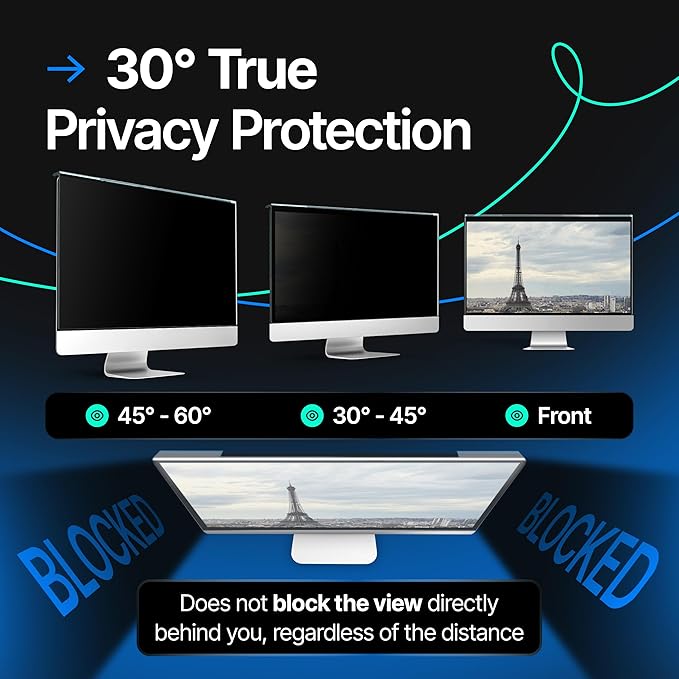 VINTEZ Acrylic 24 Inch Computer Privacy Screen Filter Compatible with 24 inch iMac (2021 2022 2023 2024 M1 M3 M4) - 21.5 x 12.6 (547 x 320mm) - Monitor Frame Hanging Type