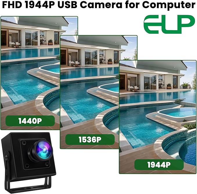 ELP 5MP 50fps Global Shutter USB Camera with Housing for Computer UVC USB2.0 Lightburn Camera for Laser Engraver High Speed 60fps PC Cam Wide Angle 100° WebCamera for Live Streaming
