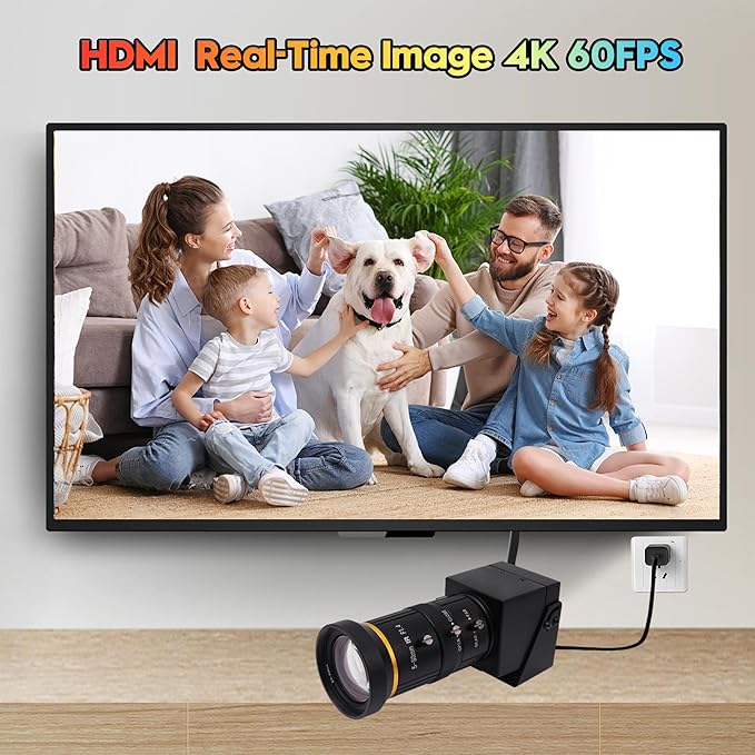 SVPRO 4K 60fps HDMI Camera USB3.0 Streaming Webcam with 5-50mm Manual Telephoto Lens 10X Optical Zoom H.264 Industrial Microscope Close-Ups CameraUSB and HDMI Dual Ouput