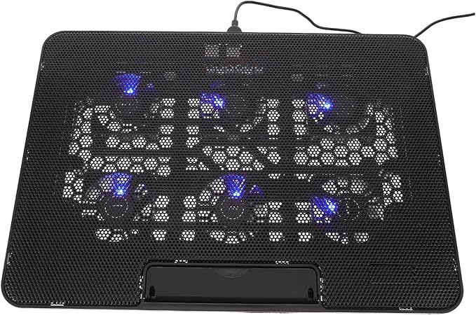 BESPORTBLE Laptop Cooling Pad with 6 Quiet Fans 15.6 Inch Cooling Stand Holder for Gaming and Office Laptops Black USB Powered External Cooler