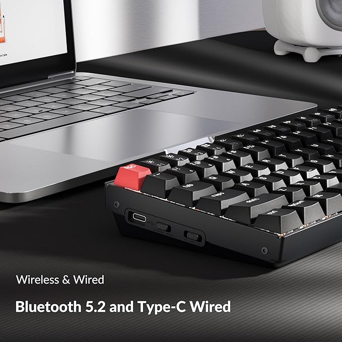 Keychron K4 96% Layout QMK Wireless and Wired Options Mechanical Keyboard White Backlight Super Banana Switch Paired with Shine-Through Double-Shot PBT Keycaps for Mac Windows-Version 3