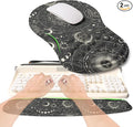 2-in-1 Ergonomic Set Wave Rise Keyboard Wrist Rest and Massage Bulge Slope Mouse Pad Wrist Support Cushion Memory Foam Integrated to Relieve Wrist Pain Constellation
