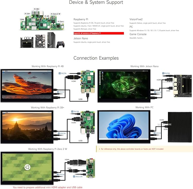 waveshare 15.6inch QLED Quantum Dot Display 1920×1080 Compatible with Raspberry Pi 5/4B/3B/Zero/Zero W/Zero 2W/Pico/Pico W/Pico WH Jetson Nano/ VisionFive2/ PC