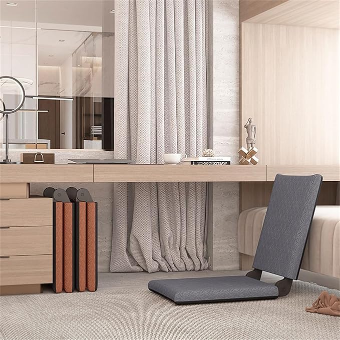 BTZHY Floor Chair Tatami Foldable Floor Chair Foldable Floor Chair with Back Support Foldable Meditation Floor Chair Portable Legless Chair Lazy Sofa for Bay Window Meditation ReadingApricotS