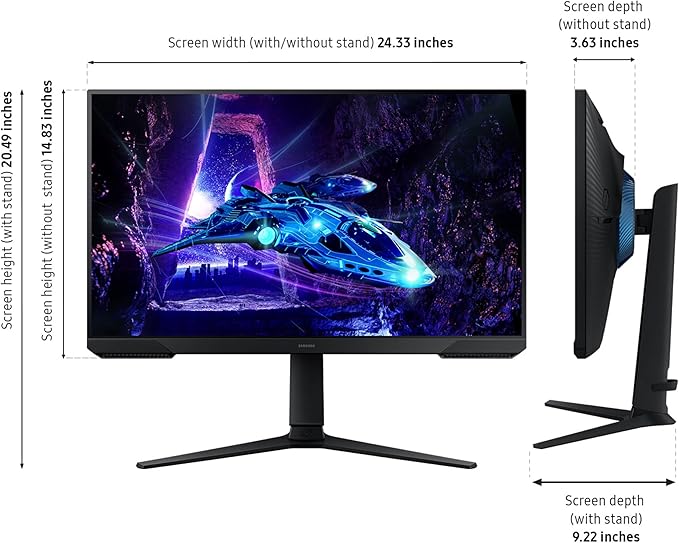 Samsung 27-Inch Odyssey G3 (G30D) Series FHD Gaming Monitor 1ms 180Hz AMD FreeSync Adjustable Stand Black Equalizer Virtual Aim Point Eye Saver Mode Flicker-Free LS27DG302ENXZA