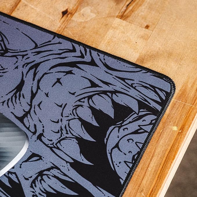 META PCS - Hyperbeast Extended Gaming Mousepad - Full Desk Coverage - Smooth Polyester - Anti-Slip Rubber Durable - Waterproof | Black/Grey