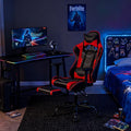 Gaming Chair Computer Chair Ergonomic Gaming Chair with Footrest Reclining High Back Video Game Chair with Lumbar Support Headrest Armrest Swivel Seat for Women Men (Red)