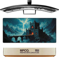 MPCO. Dark Fantasy Large Gaming Desk Pad - 36 x 17 Duraglyde Fabric Thunder’s Wrath Keep Desk Mats - Non-slip Washable Smooth Glide for Precision Gaming &amp Work