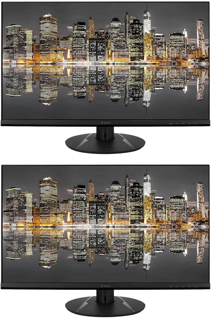 ViewSonic Omni VX2716 27-inch 1080P 1ms 100Hz FHD IPS Gaming Monitor 2-Pack Bundle with AMD FreeSync Eye-Care HDMI DisplayPort Speakers