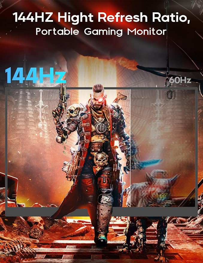 2.5K 144Hz Portable Monitor 18 2560x1600 Portable Gaming Monitor 100% sRGB FreeSync HDR Laptop Monitor w/VESA &amp Case 16: 10 Wide Screen IPS External Monitors for Mac Switch Xbox PS4/5