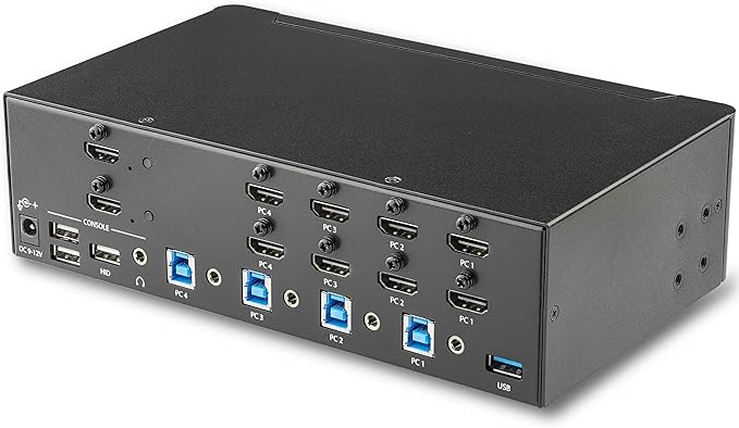 StarTech.com StarTech.com 4-Port Dual Monitor HDMI KVM Switch with Audio &amp USB 3.0 hub - 4K 30Hz - 4 PC Mac Computer KVM Switch Box for HDMI Display  TAA (SV431DHD4KU)