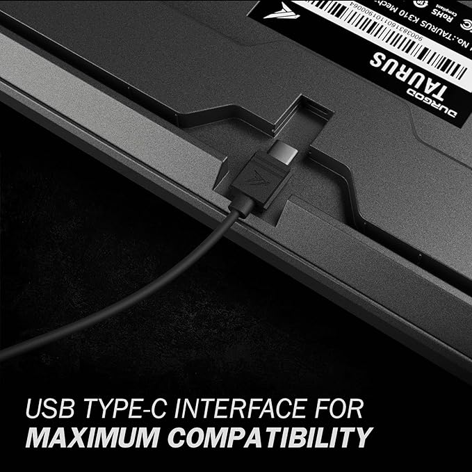 DURGOD K310 Corona White Backlit Full Size Mechanical Keyboard | 104 Keys Full Size | USB C Wired | Doubleshot PBT Keycaps | Programmable Keys | NKRO | Windows &amp Mac (Corona Cherry MX Brown Switc