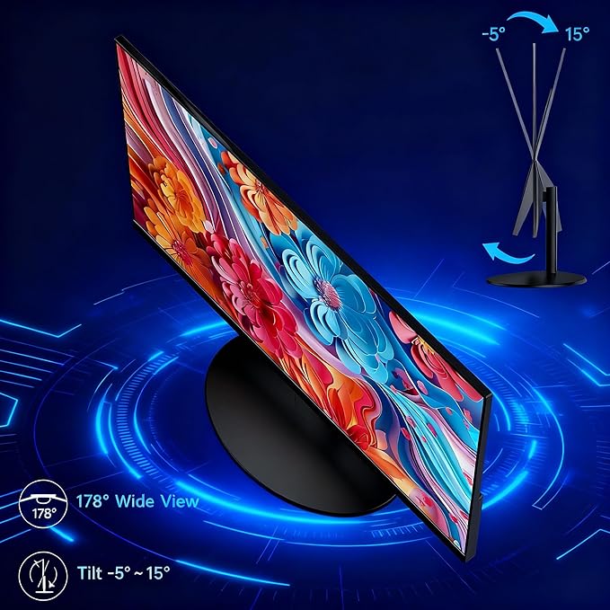 24 Inch Gaming Monitor – FHD 1080P 75Hz Refresh Rate 3ms Response Time AMD FreeSync Low Motion Blur Frameless Bezel HDMI/DP Ports VESA Mount Compatible for PC Gaming