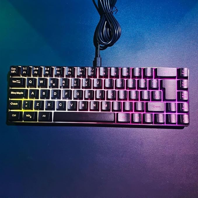 Yunir Mechanical Gaming Keyboard68 Keys Wired Mechanical KeyboardRGB Backlight Ergonomic Mechanical Gaming Keyboard for Wins 2000 7 8 10 VistaSupport Spanish Language Only