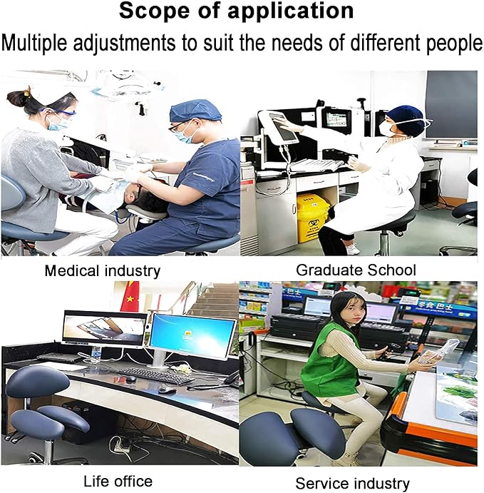 Gaming Chair Computer Chair Saddle Stool Chair with WheelsHeight Adjustable Saddle Seat Stool with BackrestPU Leather Computer ChairSplit Style Desk Ch