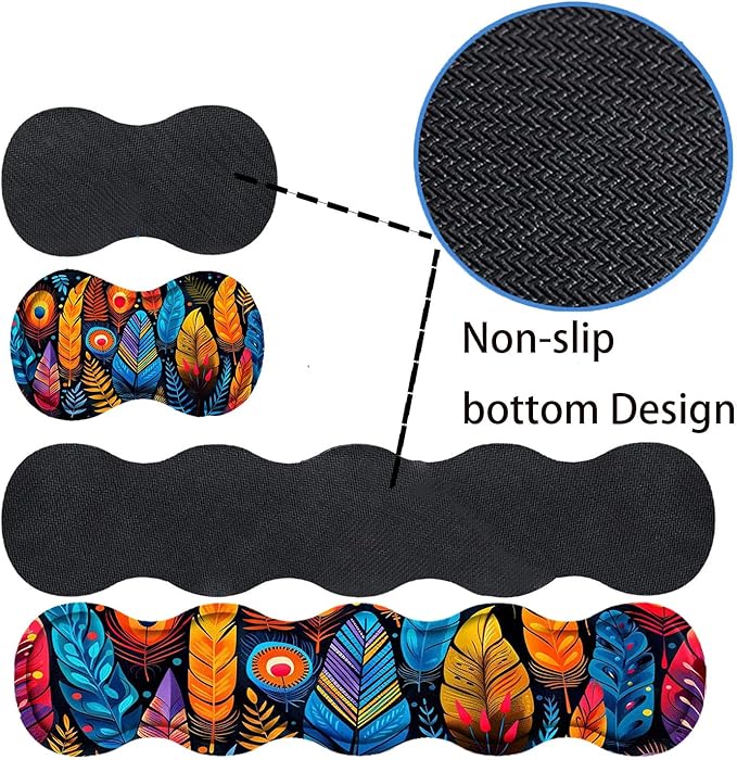Keyboard Mouse Pad SetLarge Desk Pad+Keyboard Wrist Rest+Mouse Pad Wrist Support+CoasterEasy Typing Pain Relief Non-Slip Mousepad Wrist Support Mousepad Home OfficeColorful Bird Feathers