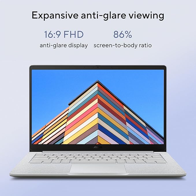 ASUS Chromebook CX14 Laptop (14 FHD Touchscreen Intel Celeron N4500 8GB RAM 256GB Storage (128GB eMMC +128GB SD Card)) Home &amp Student Webcam Spill-Resistant Wi-Fi IST HUB Chrome OS CX140