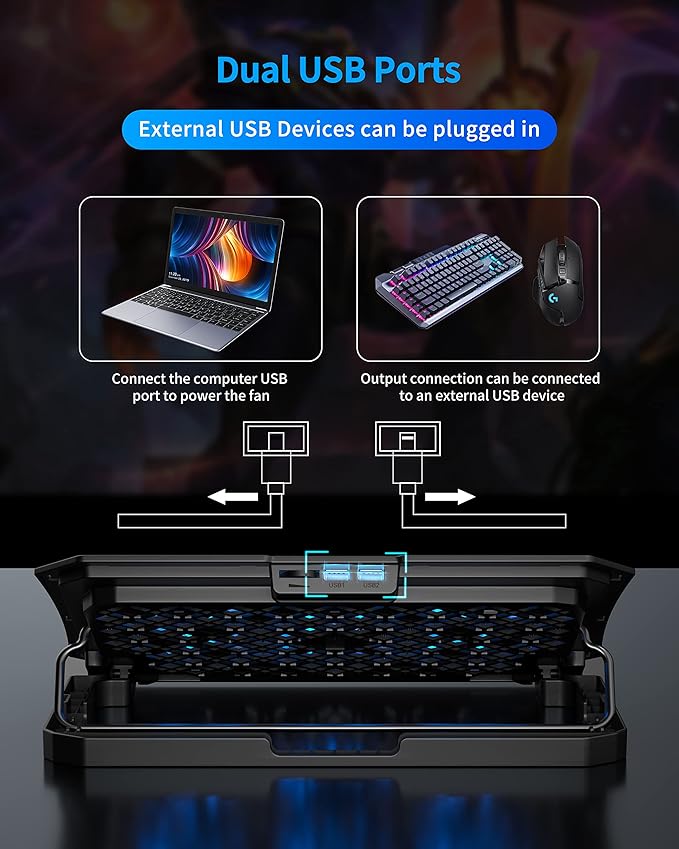AICHESON S039 Laptop Cooler and Gaming Laptop Cooling Stand AA2 Set