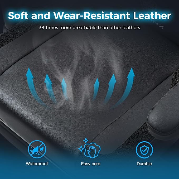 Dowinx LS-66T50EJP Gaming Chair with Pocket Spring Cushion and Hanger Massage Game Chair Pu Leather with Headrest Ergonomic Computer Chair with Footrest 300lbs for Adult Black Grey