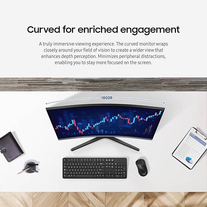 Samsung 32-inch S3 (S39GD) FHD 100Hz Curved Monitor Game Mode Eye Saver Mode Multiple Connectivity with HDMI Port Built-In Speakers LS32D396GANXZA 2025