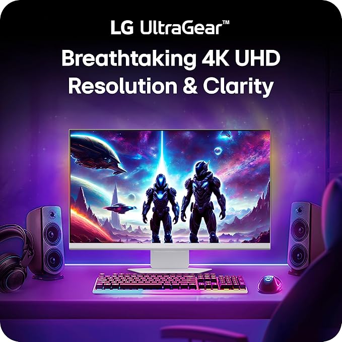 LG 32G810SA-W 32-inch Ultragear 4K UHD (3840 x 2160) IPS Gaming Monitor 144Hz 1ms NVIDIA G-Sync Compatible AMD FreeSync Premium VESA DisplayHDR 400 HDMI DisplayPort USB Type-C White