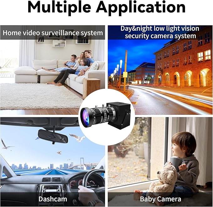 ELP 0.0001Lux Starvis Manual Zoom USB Camera 5-50mm 10X Varifocal H.264 Low Light Webcam for Computer UVC USB2.0 Lightburn Camera HDR 100dB Webcamera High Speed 1080P@30fps Low Illumination Web Cam
