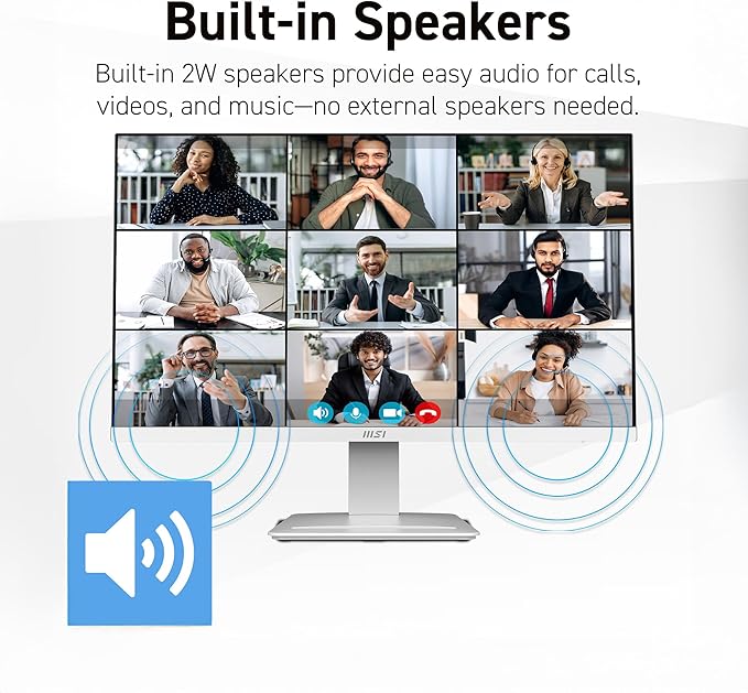 msi PRO MP273QW E14 27-inch IPS 2560 x 1440 (QHD) Computer Monitor 144HzAdaptive-Synch HDMI DP Port VESA Mountable Tilt Speaker 1ms White