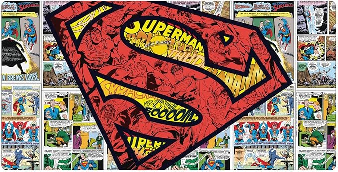 Head Case Designs Officially Licensed Superman DC Comics Collage Logos and Comic Book 23.62 x 11.81 x 0.12 inches (600 x 300 mm) - L Gaming Office Desk PC Keyboard Mouse Mat Pad