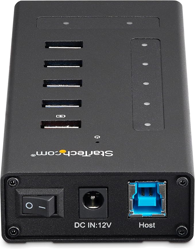 StarTech.com 7 Port USB C Hub - USB Type-C to 2x USB-C/5x USB-A - Commercial Metal USB 3.0 - SuperSpeed USB 3.0 (5Gbps) - BC 1.2 Fast Charge - 5 x usb-a 2 x usb-c (HB30C5A2CST)