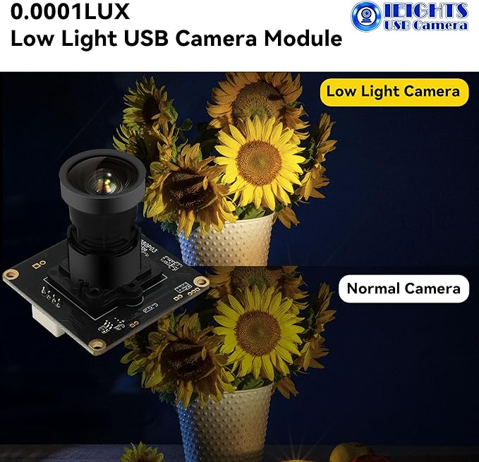 H.264 USB Camera Module 0.0001Lux Low Illumination Webcam Board Wide Angle M16 1080P 30fps Mini UVC USB2.0 Lightburn CAMERA 100db HDR Web_Camera for Computer Fast Frame 2K PC Cam for Pi Laptop