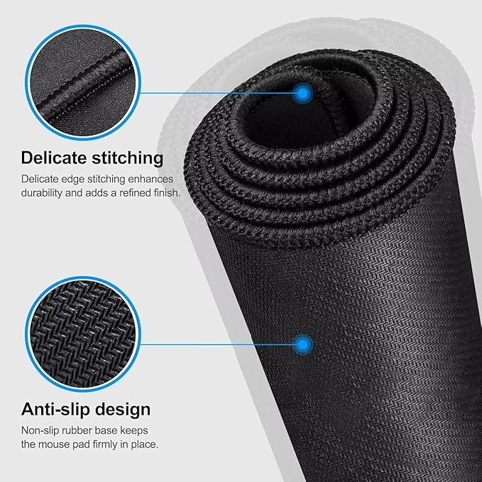 Large Mouse Pad Butterfly Desk Mat Blue Office Gaming Mouse Pad with Stitched Edges 40x20in Extended Mousepad with Non-Slip Waterproof Rubber Base for PC Laptop Desk Home Office Accessories a-1438