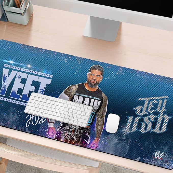 Head Case Designs Officially Licensed WWE Portrait Jey USO 37.4 x 15.75 x 0.16 inches (900 x 400 mm) - XL Gaming Office Desk PC Keyboard Mouse Mat Pad