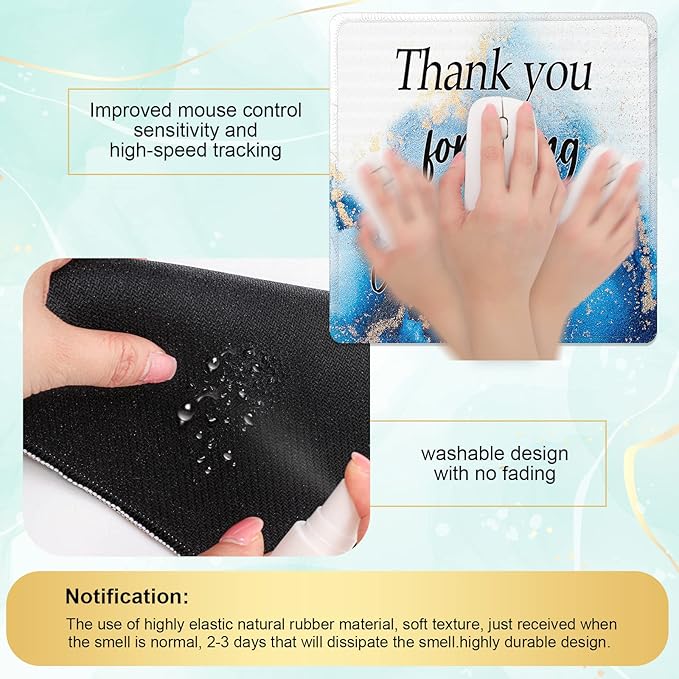 12 Pcs Employee Appreciation Gift Bulk Mouse Pad Thank You for Being Awesome Gifts Non Slip Laptop Computer Marble Mouse Pad Thank You Gifts for Coworkers Employee Office Supplies