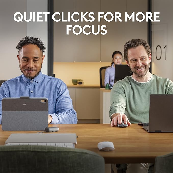 Logitech MX Anywhere 3S Compact Wireless Mouse Fast Scrolling 8K DPI Any-Surface Tracking Quiet Clicks Programmable Buttons USB C Bluetooth Windows PC Linux Chrome Mac - Pale Grey