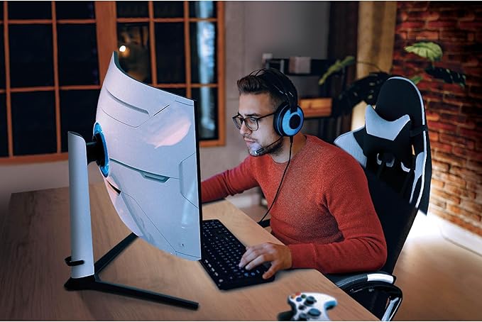 Samsung 32 Odyssey Neo G8 (G85NB) 4K UHD 240Hz 1ms G-Sync 1000R Curved Gaming Monitor Quantum HDR2000 AMD FreeSync Premium Pro Matte Display DisplayPort Black &amp White LS32BG852NNXGO