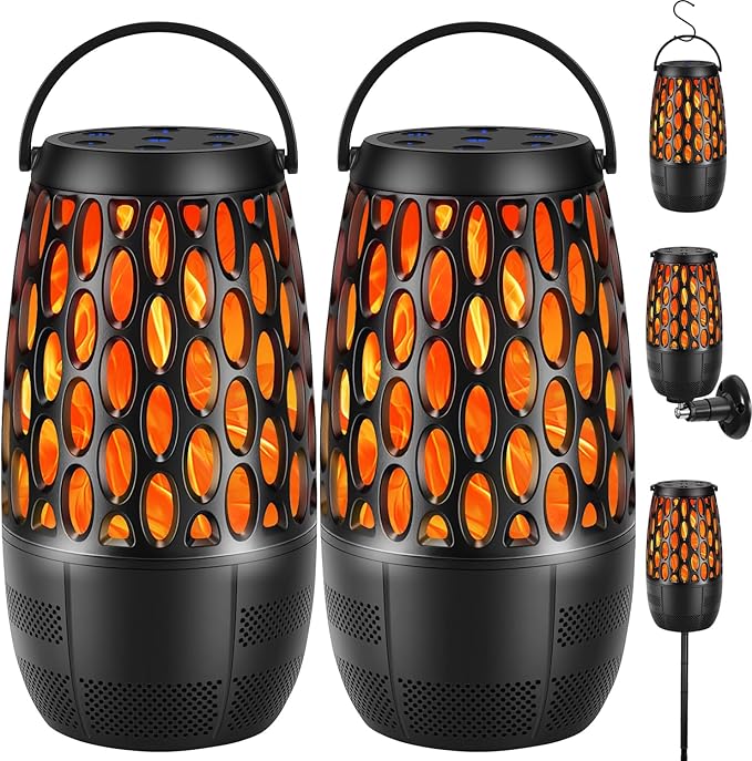 Upgraded Outdoor Bluetooth Speakers 10 Watt Bluetooth 5.3 Speaker Auto-Pairing Multi-Sync up to 100 Speakers IPX6 Waterproof Outdoor Speaker for Patio Porch Garden Gift for Men (2 Pack)
