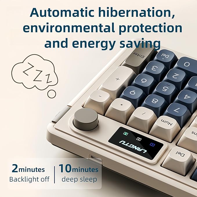 L98 96% Membrane KeyboardTri-Mode Connectivity RGB BacklightsRotary Knob+ScreenGasket MountedSa Profile Keycaps98 Keys Software Programmable Gaming Keyboard for MAC/Win (Deep Blue)