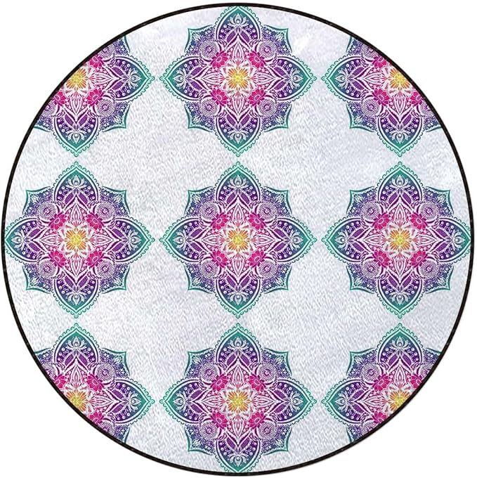 Blue Hardwood Floor Gaming Chair Mat Round Floor Mats for Office Chair Desk Chair Anti Slip Floor Protector for Rolling Chair Lucky Charm Chai Protection Stone Mystic Diameter 43.3 in